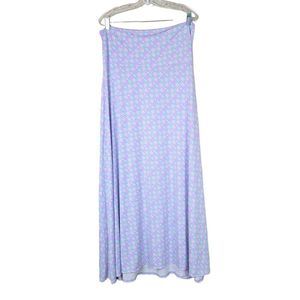 LuLaRoe Purple Blue Pink Jersey Knit Stretchy Strapless Midi Length Dress XL